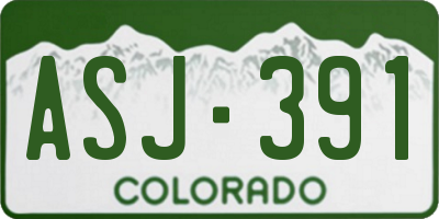 CO license plate ASJ391