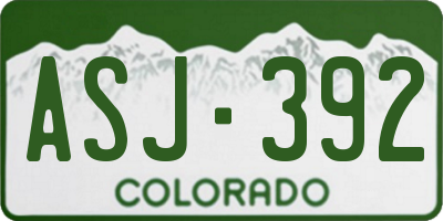 CO license plate ASJ392