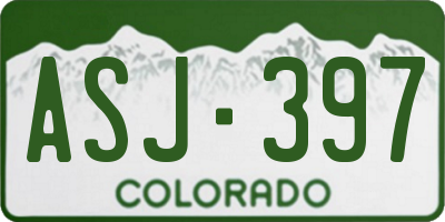 CO license plate ASJ397