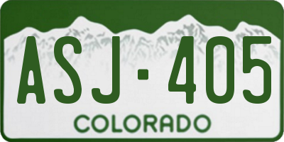 CO license plate ASJ405