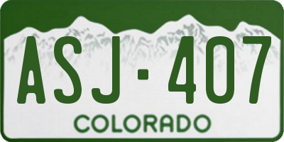 CO license plate ASJ407