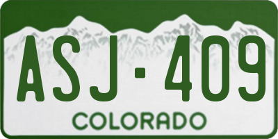 CO license plate ASJ409