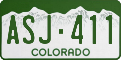 CO license plate ASJ411
