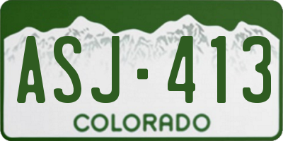 CO license plate ASJ413