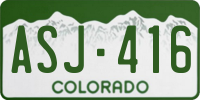 CO license plate ASJ416