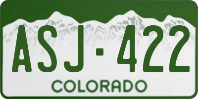 CO license plate ASJ422