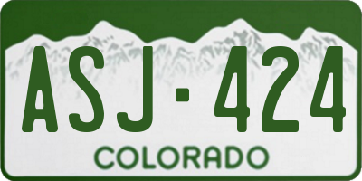 CO license plate ASJ424