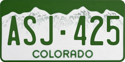 CO license plate ASJ425