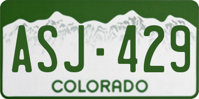 CO license plate ASJ429