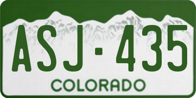 CO license plate ASJ435