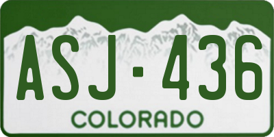 CO license plate ASJ436