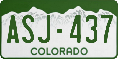 CO license plate ASJ437