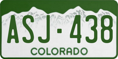 CO license plate ASJ438