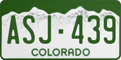 CO license plate ASJ439
