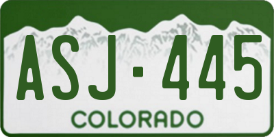 CO license plate ASJ445