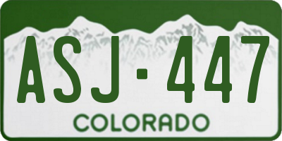 CO license plate ASJ447