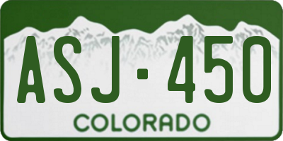 CO license plate ASJ450