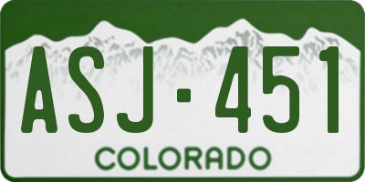 CO license plate ASJ451