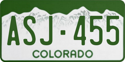 CO license plate ASJ455