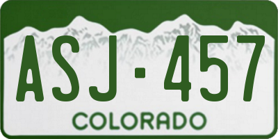 CO license plate ASJ457