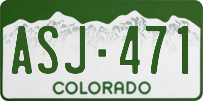 CO license plate ASJ471