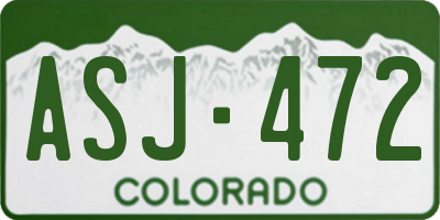 CO license plate ASJ472
