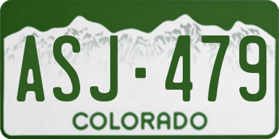 CO license plate ASJ479