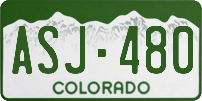 CO license plate ASJ480