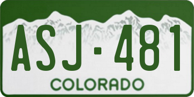 CO license plate ASJ481