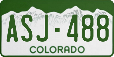 CO license plate ASJ488