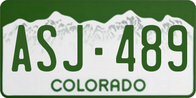 CO license plate ASJ489
