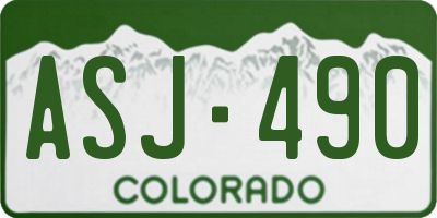 CO license plate ASJ490