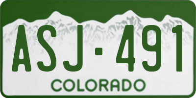 CO license plate ASJ491