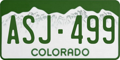 CO license plate ASJ499