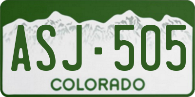 CO license plate ASJ505