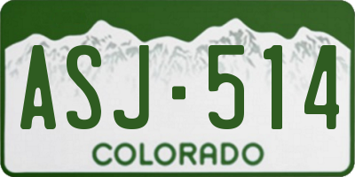 CO license plate ASJ514