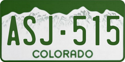 CO license plate ASJ515
