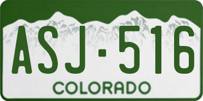 CO license plate ASJ516