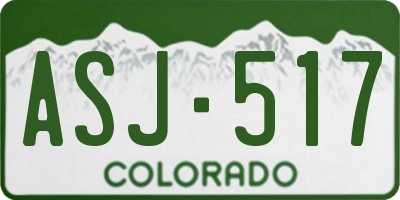 CO license plate ASJ517