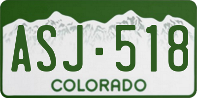 CO license plate ASJ518