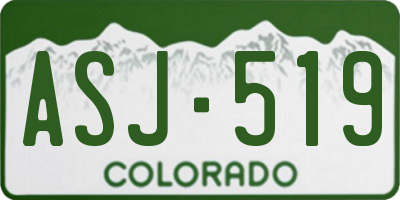 CO license plate ASJ519