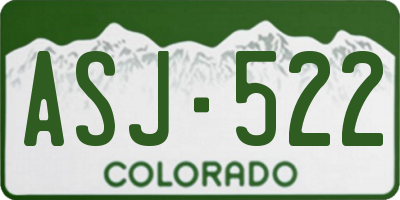 CO license plate ASJ522