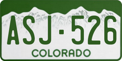 CO license plate ASJ526