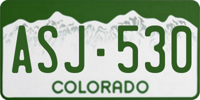 CO license plate ASJ530
