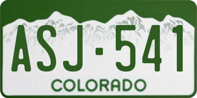 CO license plate ASJ541
