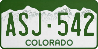 CO license plate ASJ542
