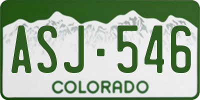 CO license plate ASJ546