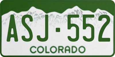 CO license plate ASJ552