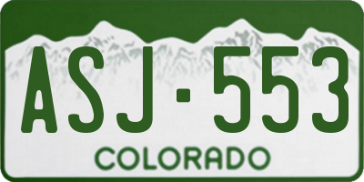 CO license plate ASJ553