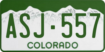 CO license plate ASJ557